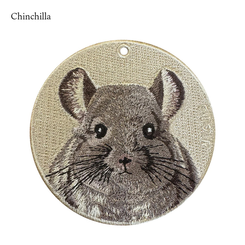 キーホルダー 刺繍 チンチラ チンチラネズミ ペット キーチェーン