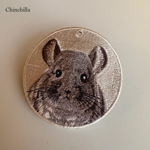 キーホルダー 刺繍 チンチラ チンチラネズミ ペット キーチェーン