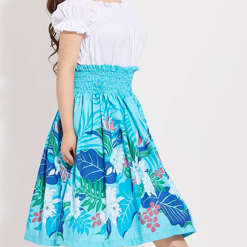 ❤️美品❤️フラダンス パウスカート ブラウス ペチコート 3点 フリーサイズ フラダンス フリル パウスカート 73cm丈 ピンク・イエロー