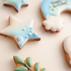 シマエナガ　【アイシングクッキー】　冬　誕生日　鳥　プレゼント　女の子　青 9枚目の画像