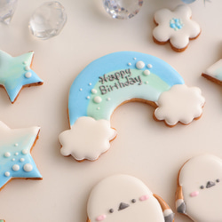 シマエナガ　【アイシングクッキー】　冬　誕生日　鳥　プレゼント　女の子　青 8枚目の画像