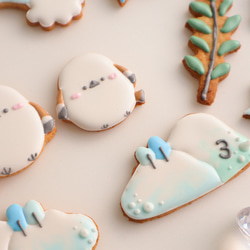 シマエナガ　【アイシングクッキー】　冬　誕生日　鳥　プレゼント　女の子　青 7枚目の画像