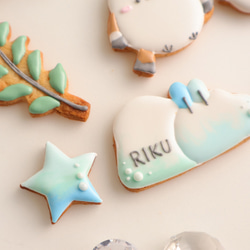 シマエナガ　【アイシングクッキー】　冬　誕生日　鳥　プレゼント　女の子　青 3枚目の画像