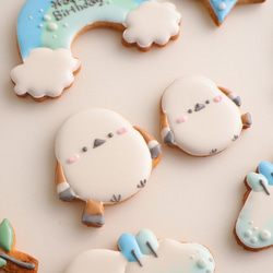 シマエナガ　【アイシングクッキー】　冬　誕生日　鳥　プレゼント　女の子　青 6枚目の画像