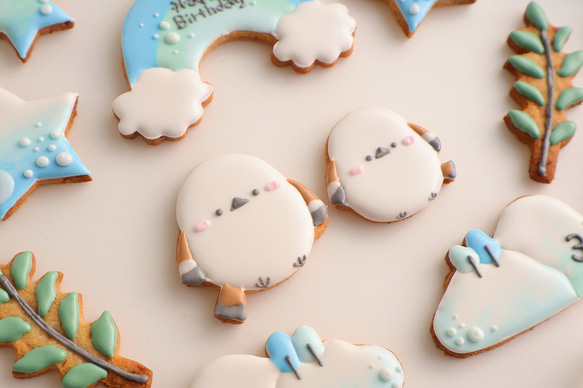 シマエナガ　【アイシングクッキー】　冬　誕生日　鳥　プレゼント　女の子　青 6枚目の画像