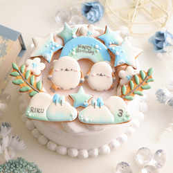 シマエナガ　【アイシングクッキー】　冬　誕生日　鳥　プレゼント　女の子　青 10枚目の画像