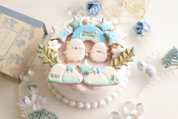 シマエナガ　【アイシングクッキー】　冬　誕生日　鳥　プレゼント　女の子　青 10枚目の画像