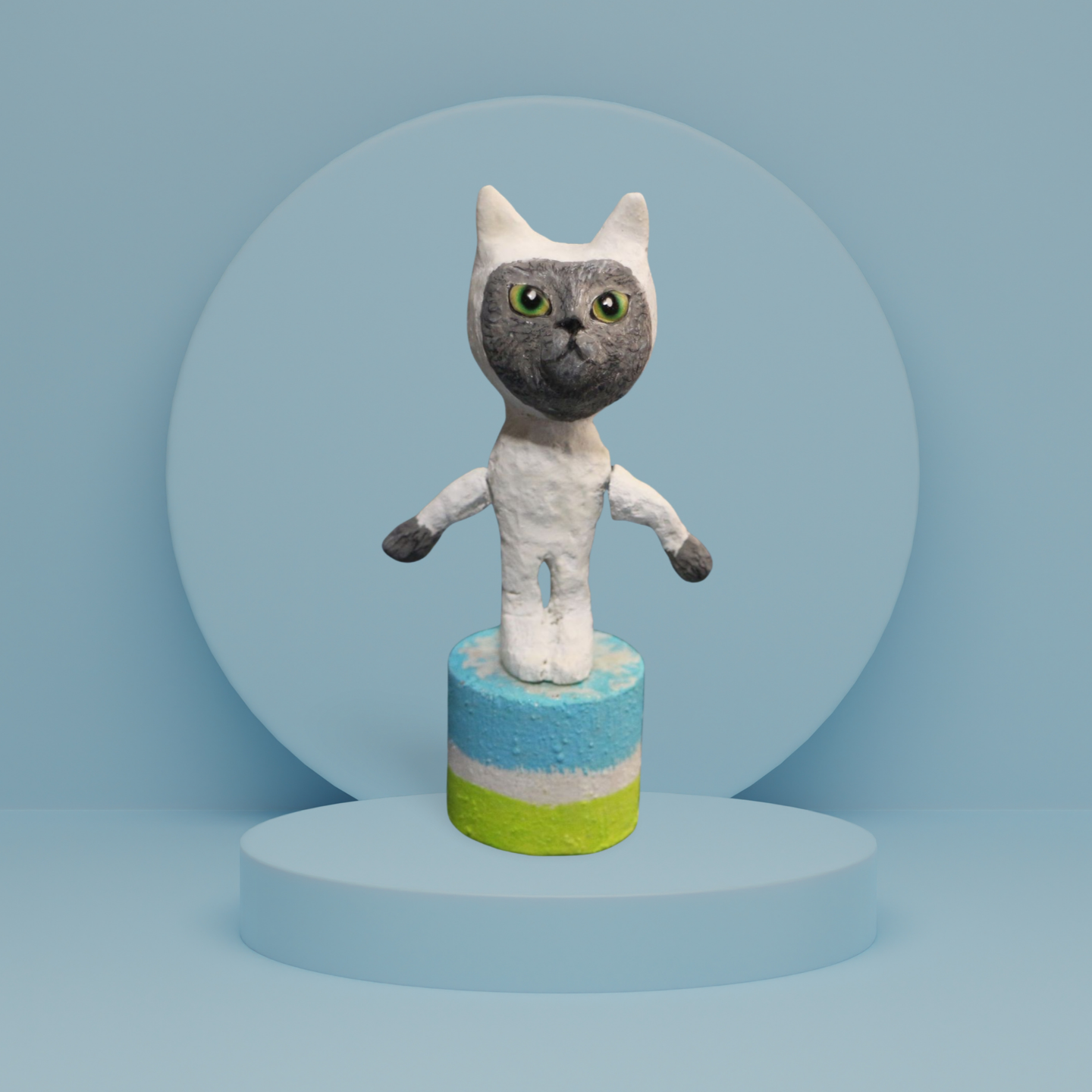 パーカー猫　グレー