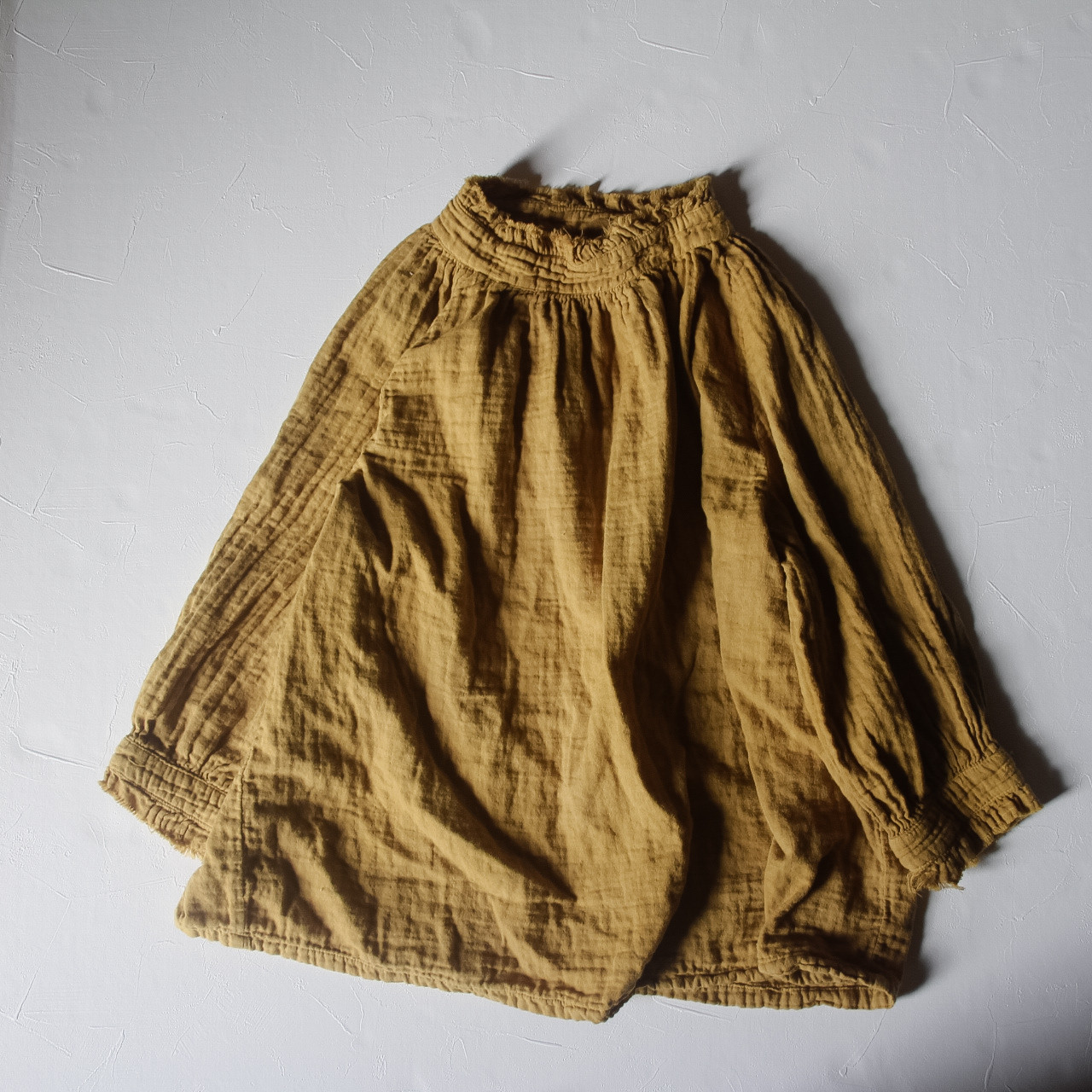 watage raglan tops / 柑子色 / 草木染めダブルガーゼ