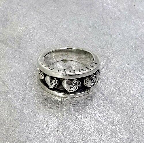 送料無料！ヴァイン（蔦）柄ハートのシルバー925製リング（指輪）！