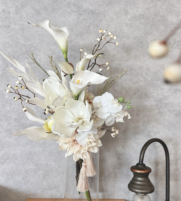 ウエディングブーケ　和装　アーティシャルフラワー　白木蓮 ウエディングブーケ 和装 アーティシャルフラワー 白木蓮 白木蓮