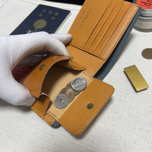 栃木レザー フルレザー 黒 二つ折り財布 本革 牛革 コンパクト ミニ