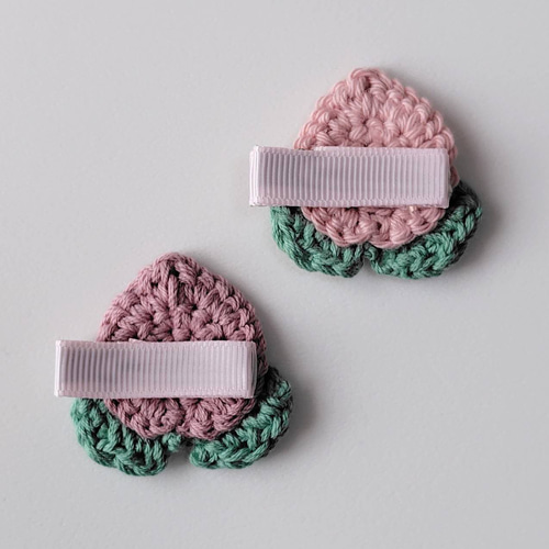 【くるみ桃りんご】ベビーヘアクリップ　ベビーヘアピン♡セミオーダーメイド くるみ桃りんご】ベビーヘアクリップ ベビーヘアピン♡セミ