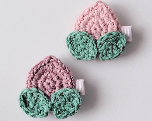 【くるみ桃りんご】ベビーヘアクリップ　ベビーヘアピン♡セミオーダーメイド くるみ桃りんご】ベビーヘアクリップ ベビーヘアピン♡セミ