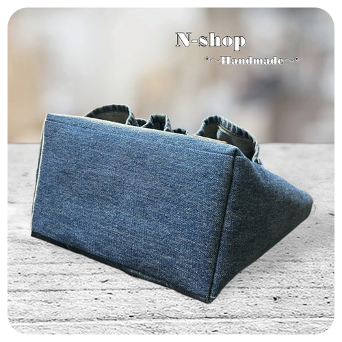 デニムリメイク2段フリル*トートバッグ❥ハンドメイド❥ トート