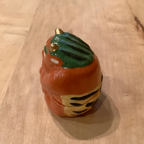 新品　香合　鬼面　茶道具　節分 節分 〚赤鬼〛香合 楽入窯製 手描き 茶道具 縁起物 その他置物