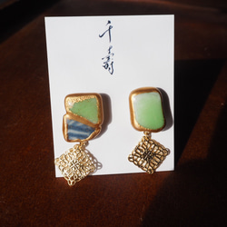 シーグラス 金継ぎ ピアス NO.301 ピアス（スタッド・一粒） senju