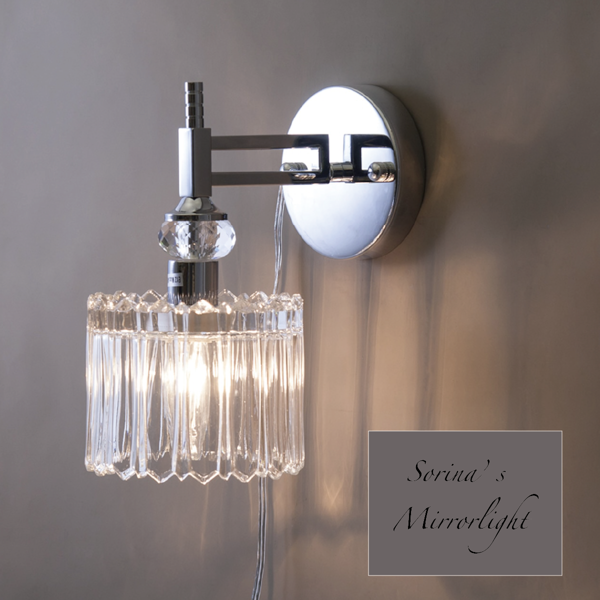 【LED対応 E12/40W水雷型】クリスタルランプ （1灯)《ソリナの鏡灯（きょうとう）》– Sorina’s Mir