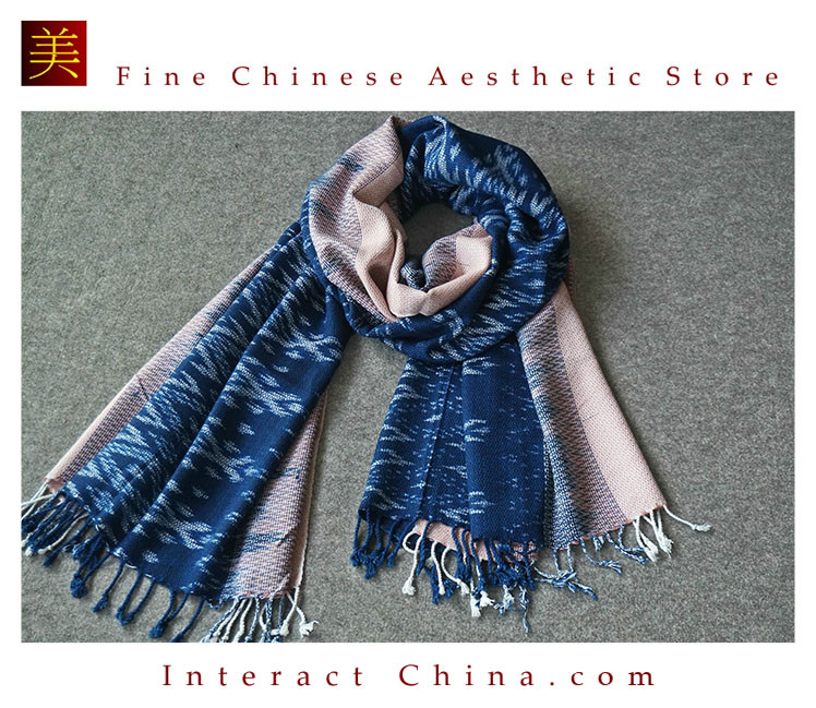 とても柔らかい素材でリバーシブル、タイの手作り絣織物（イカット）、女性用の綿スカーフ、フェアトレード商品#108 13,350円