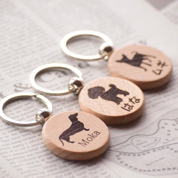 犬 キーホルダー お好きな犬種で彫刻可 シルエット イラスト オリジナルキーホルダー ワンちゃん 10枚目の画像