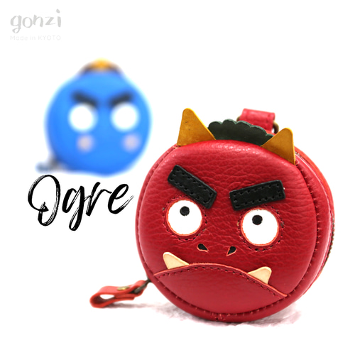 ぽんちゃ 紅の豚 超レア‼️レザーケース 節分の日 豆まき 赤鬼 丸ミニポーチ ポーチ ゴルフボール ケース