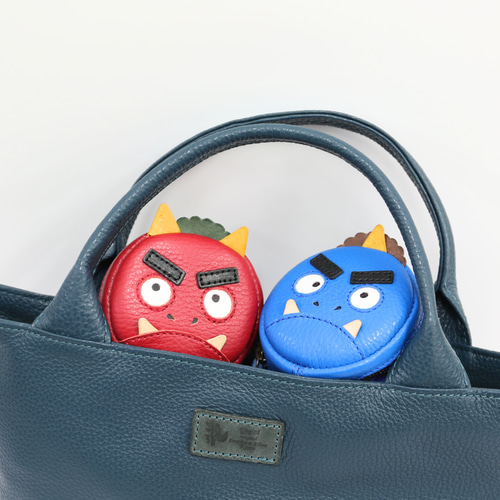 節分の日 豆まき 赤鬼 丸ミニポーチ ポーチ ゴルフボール ケース