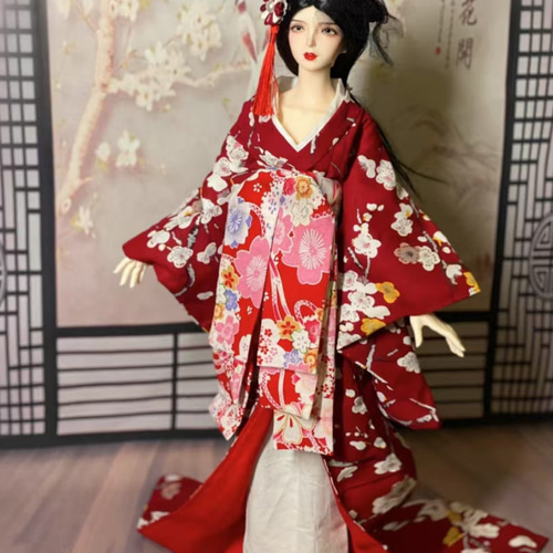 和服 トレイン付きドレス オビツ フィギュア用衣服 1/3、1/4、1/6、1