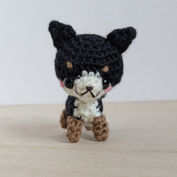 あみぐるみ ちびねこ 猫 スコティッシュ風 グレーw キーホルダー