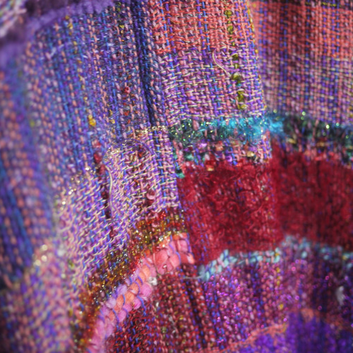 鮮やかな手織りのノーカラージャケット さをり織り ジャケット Tailor