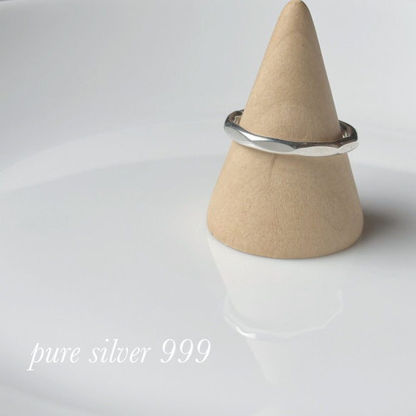 【再販】つけっぱなしOKシリーズ！！純銀シンプルリング「銀光」（ピュアシルバーSV999） 3枚目の画像