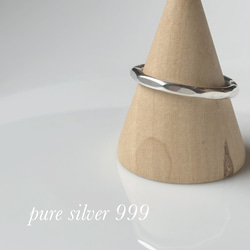 【再販】つけっぱなしOKシリーズ！！純銀シンプルリング「銀光」（ピュアシルバーSV999） 4枚目の画像