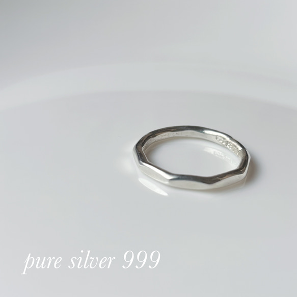 【再販】つけっぱなしOKシリーズ！！純銀シンプルリング「銀光」（ピュアシルバーSV999） 1枚目の画像