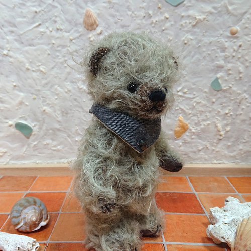 ヴィンテージライクテディベア モスグリーン 海外作家様 ハンドメイド ぬいぐるみ ヴィンテージライクテディベア モスグリーン 海外作家様 ハンドメイド