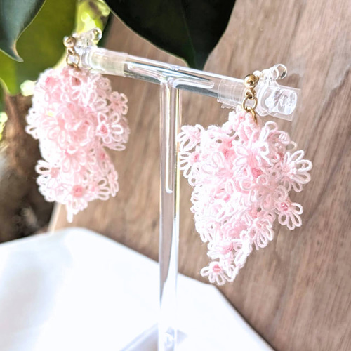 春を楽しむ】桜のイヤリング ピアス ⌇ 大ぶり 桜 ピンク ナチュラル