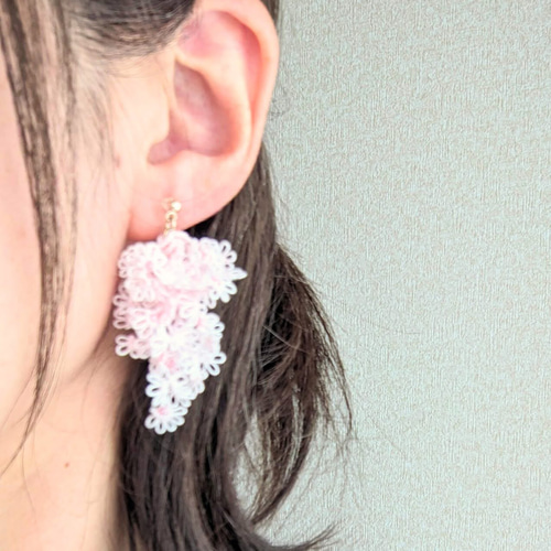 春を楽しむ】桜のイヤリング ピアス ⌇ 大ぶり 桜 ピンク ナチュラル