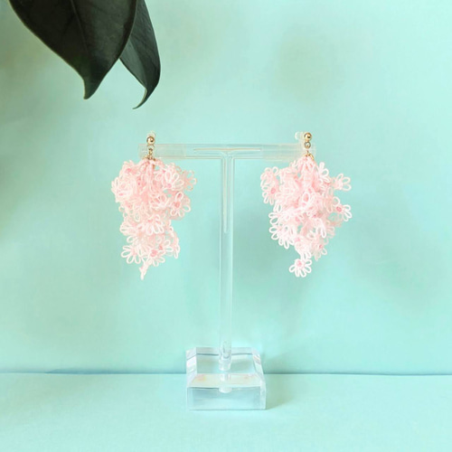 春を楽しむ】桜のイヤリング ピアス ⌇ 大ぶり 桜 ピンク ナチュラル