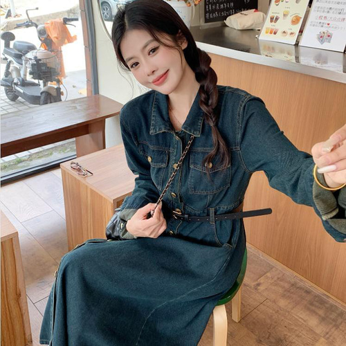 大きいサイズ デニム ワンピース レディース 秋冬 長袖 新品 春