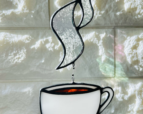 コーヒーパネル　ステンドグラス ステンドグラスパネル コーヒー(ii) 15cm | iichi 日々の暮らし