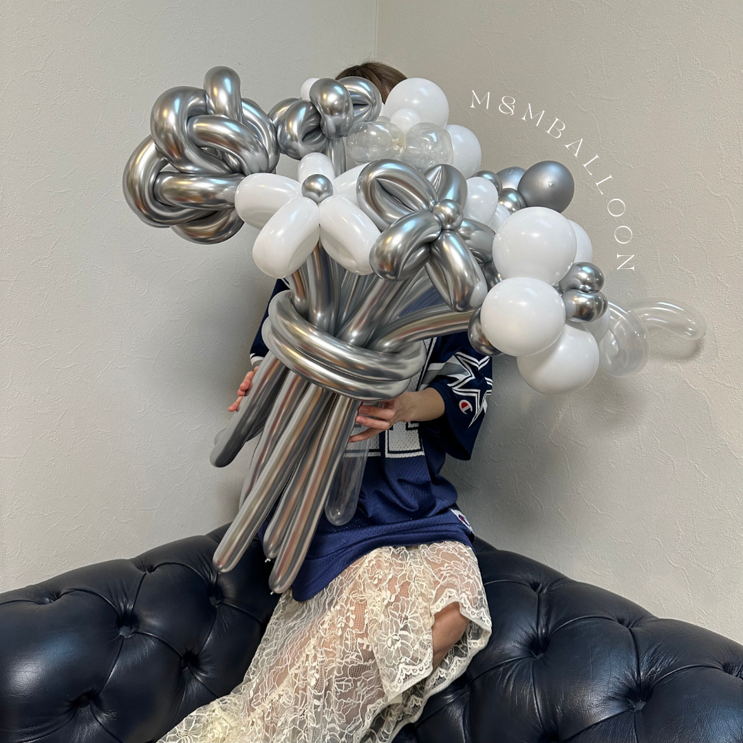 大型バルーンブーケ【シルバーミックス】バルーンギフト バルーン花束 誕生日プレゼント