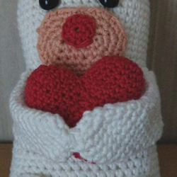 バレンタイン編みぐるみ❤ハート白熊！ あみぐるみ hotarok 通販
