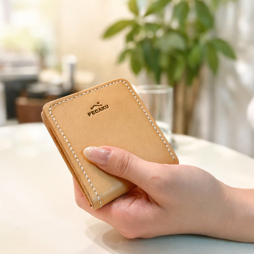 型紙】二つ折り財布 コンパクト財布 レザークラフト型紙 難易度 ※本品