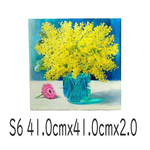 絵画　油絵　原画　一点物　花　ポップ　ブルー　　アート　インテリア　SM 一点物】エアリー・ブルー #05✴︎インテリアアート 絵画