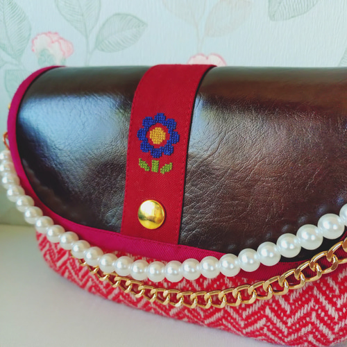 ♡ハンドメイド♡昭和レトロ&30's♡パッチワークBAG、ショルダーベルト付き 昭和レトロなショルダーバッグ ショルダーバッグ AtelierMAYA
