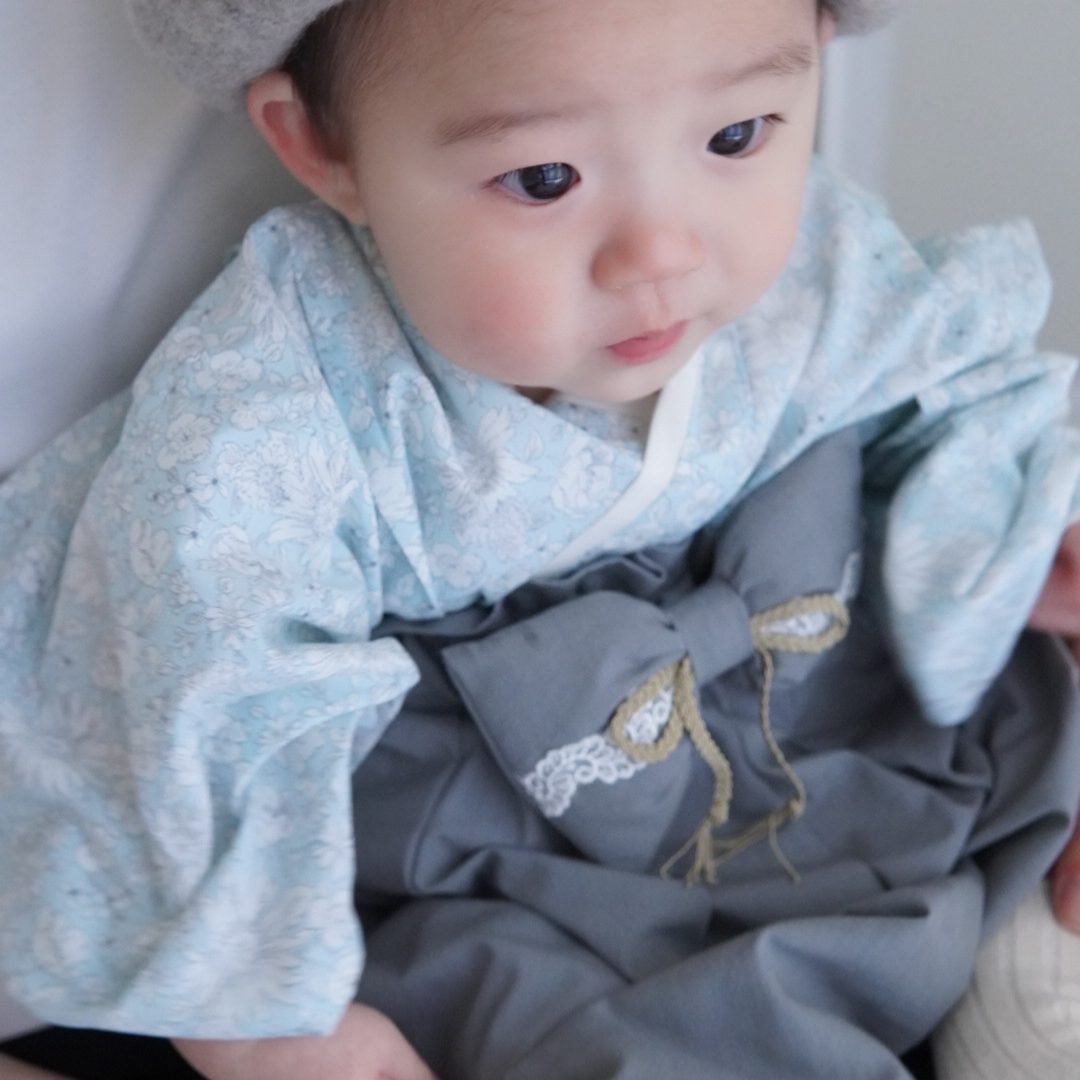 ハレの日にこにこ　七五三　ベビー袴　水色　男の子
