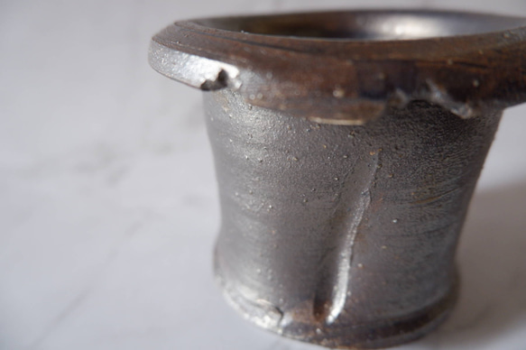 3号燻し金彩鉢836　塊根植物　多肉植物　盆栽　植木鉢　作家鉢　沖縄 2枚目の画像