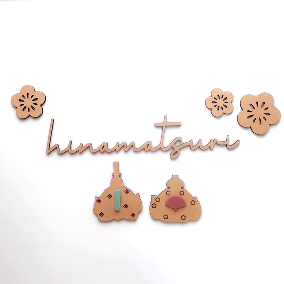 木製レターバナー　ひな祭り・ひなまつり・桃の節句 1枚目の画像