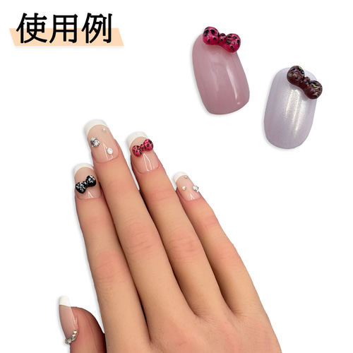 ネイルパーツ リボン ミックス 9mm ピンク 混色 100個 ぷっくり