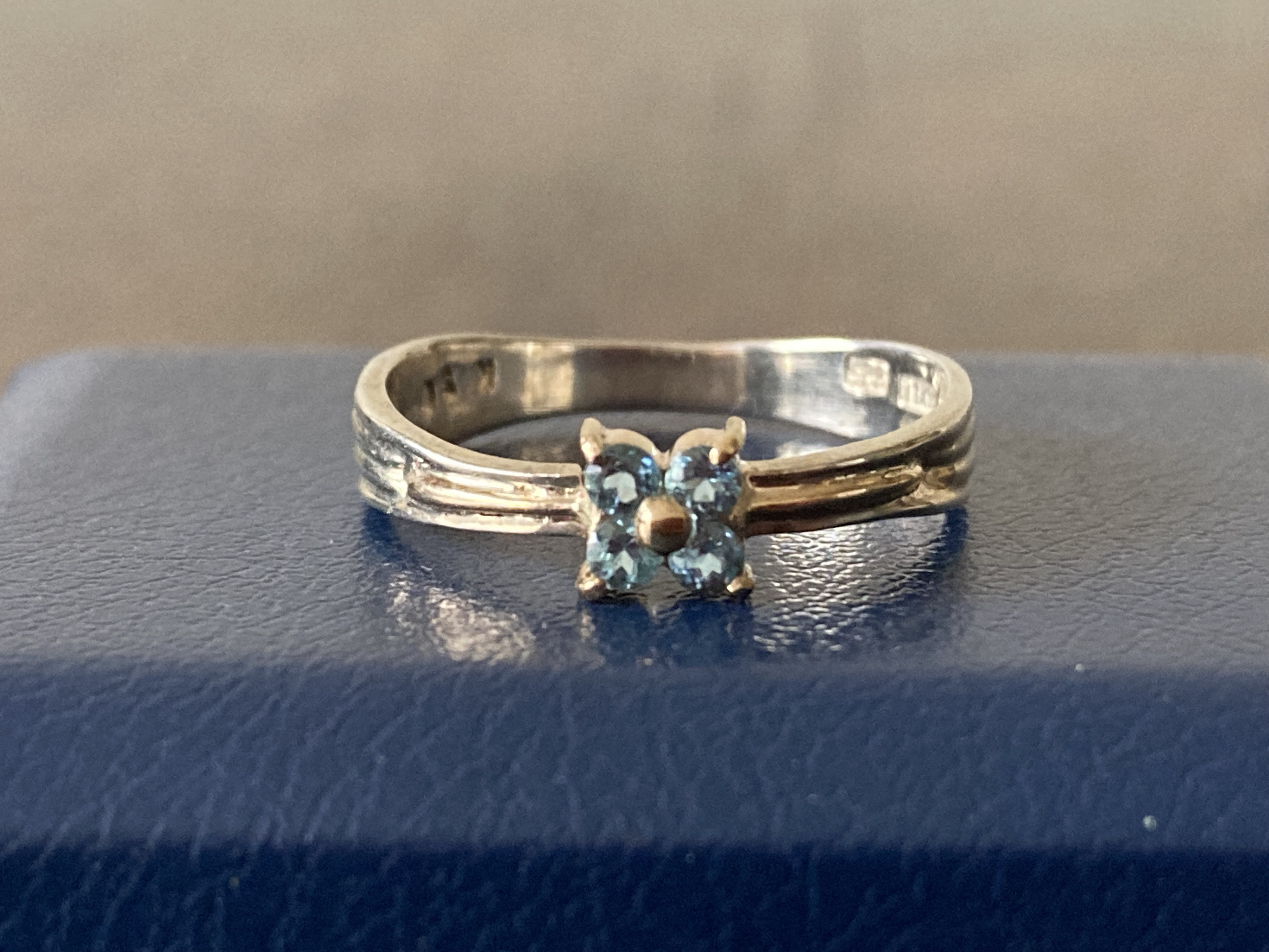 シルバーk10ブルートパーズリング