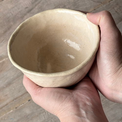 萩釉茶碗 0086 抹茶茶碗 白 手びねり 貫入 茶碗・めし碗 咲陶 通販