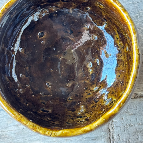 新品　夏茶碗　平茶碗　抹茶茶碗　飴茶色 新品夏茶碗平茶碗抹茶茶碗飴茶色